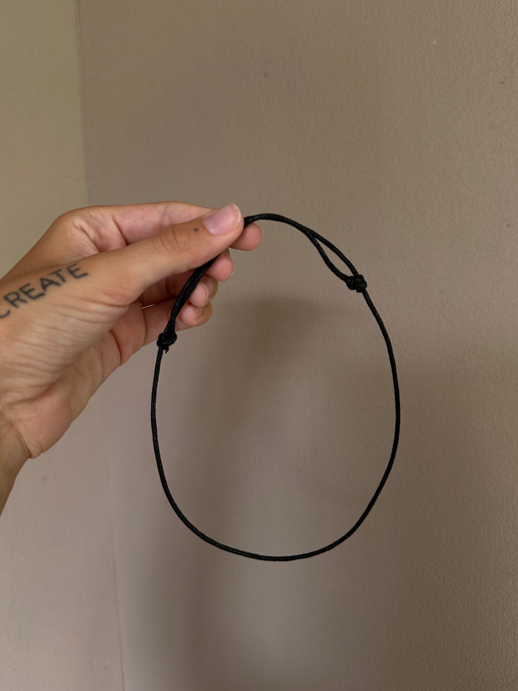 Adjustable Black Waxed Cotton Cord